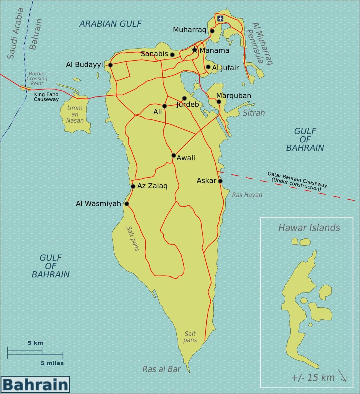 Aeroporto internacional de Bahrain mapa do parque