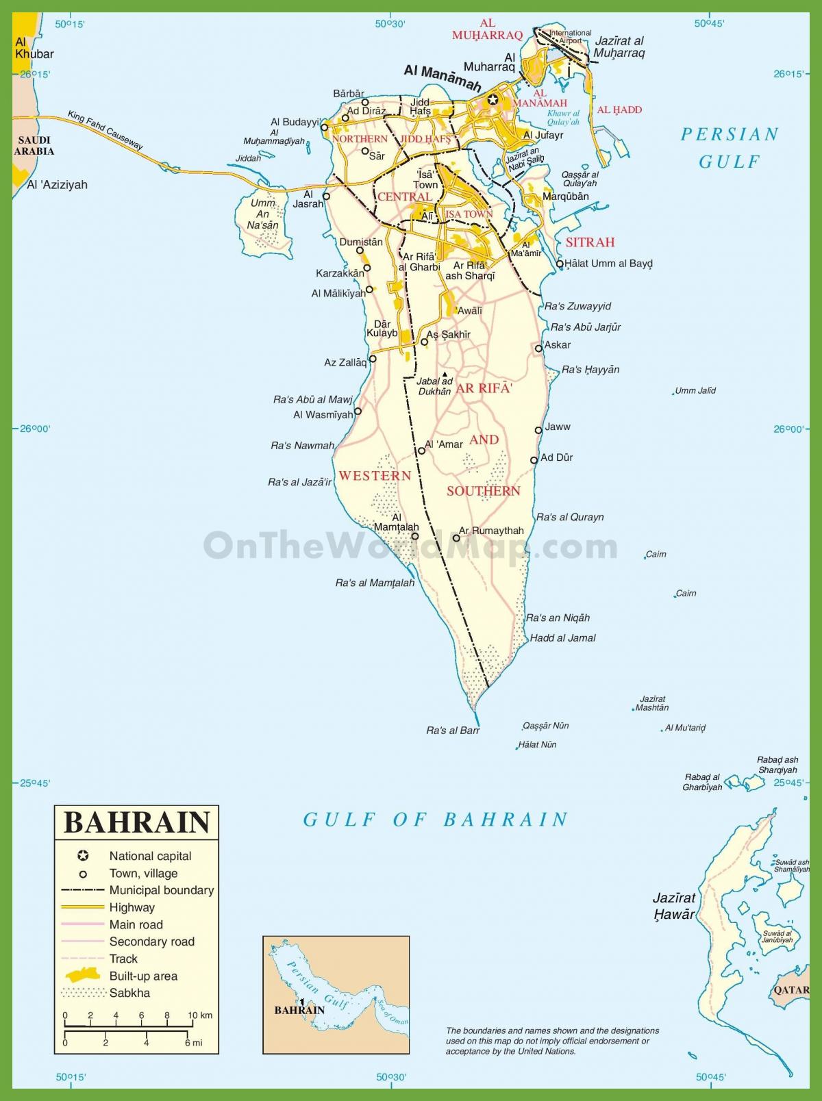 Bahrein cidades mapa