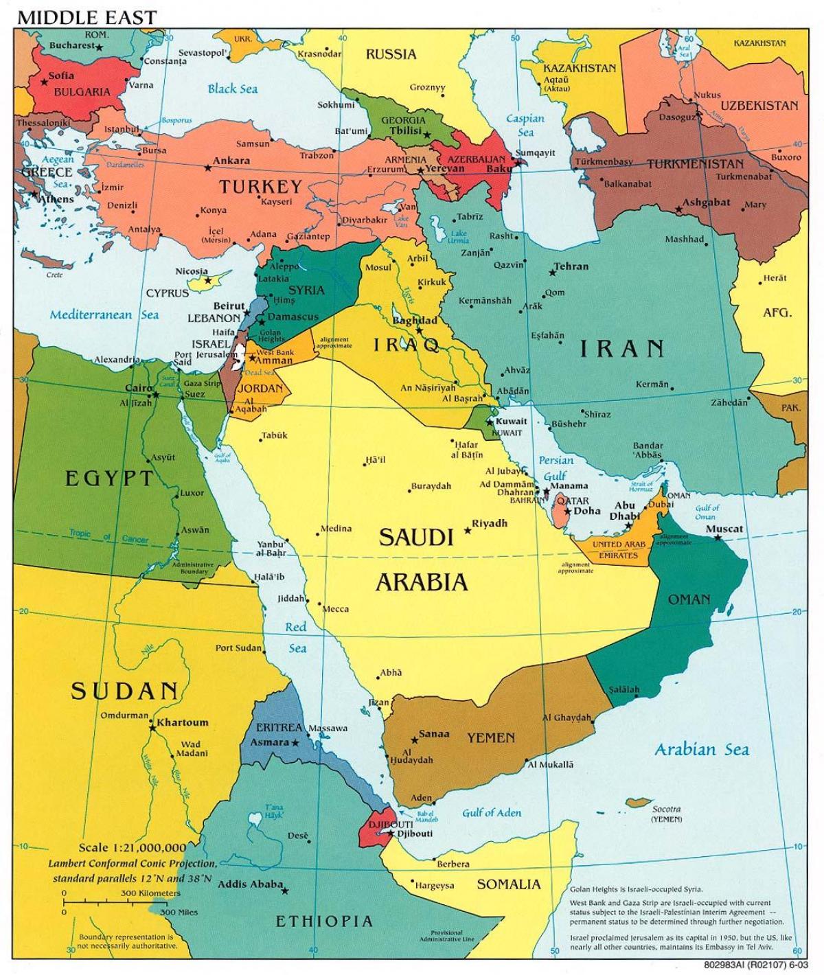 Bahrein, no oriente médio mapa