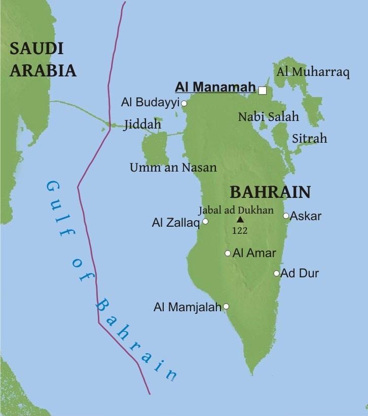 mapa do Bahrein ponte