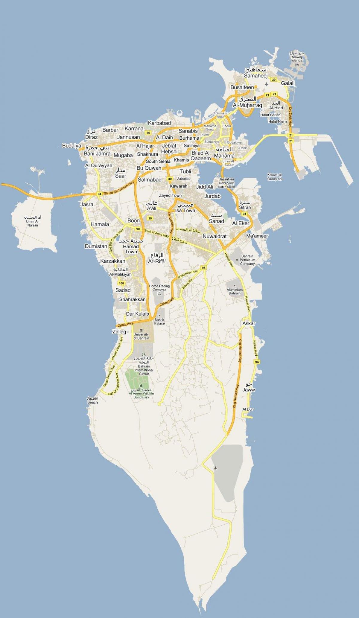mapa da mapa da rua do Bahrein