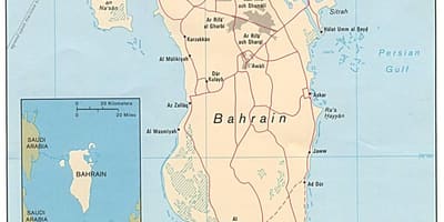 Mapa de exposição da estrada do Bahrein