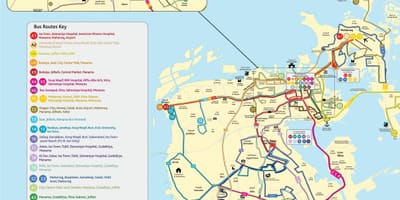 Mapa do Bahrein de ônibus