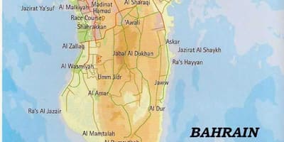 Bahrein mapa com os lugares
