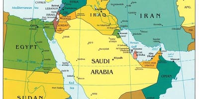 Bahrein, no oriente médio mapa