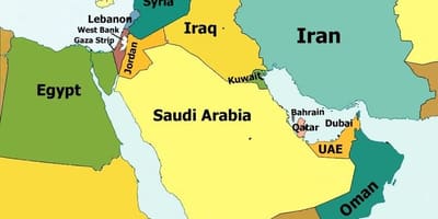Mapa do Bahrein e da área circundante